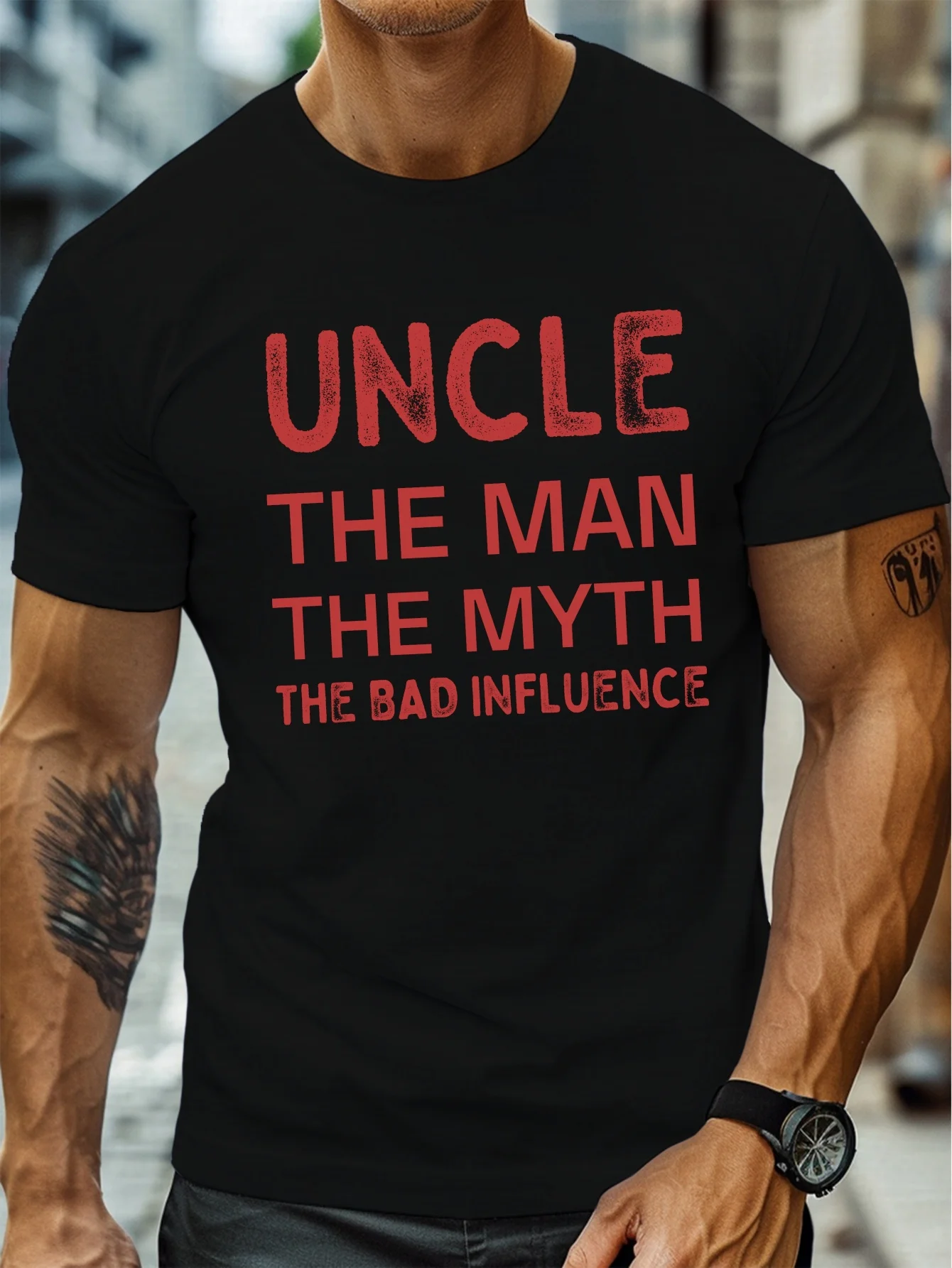 plus size men s summer t-shirt uncle influence graphic print short sleeve tees trend casual tops for daily life big tall guys