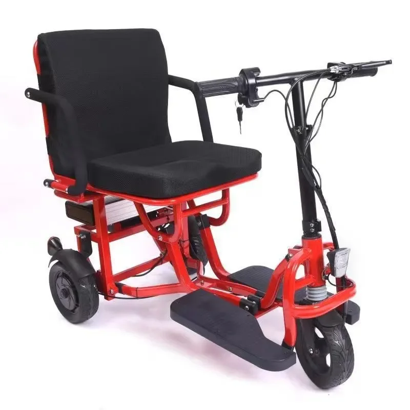 Lightweight Folding Aluminum Alloy Electric Tricycle Scooter for Elderly with Lithium Battery