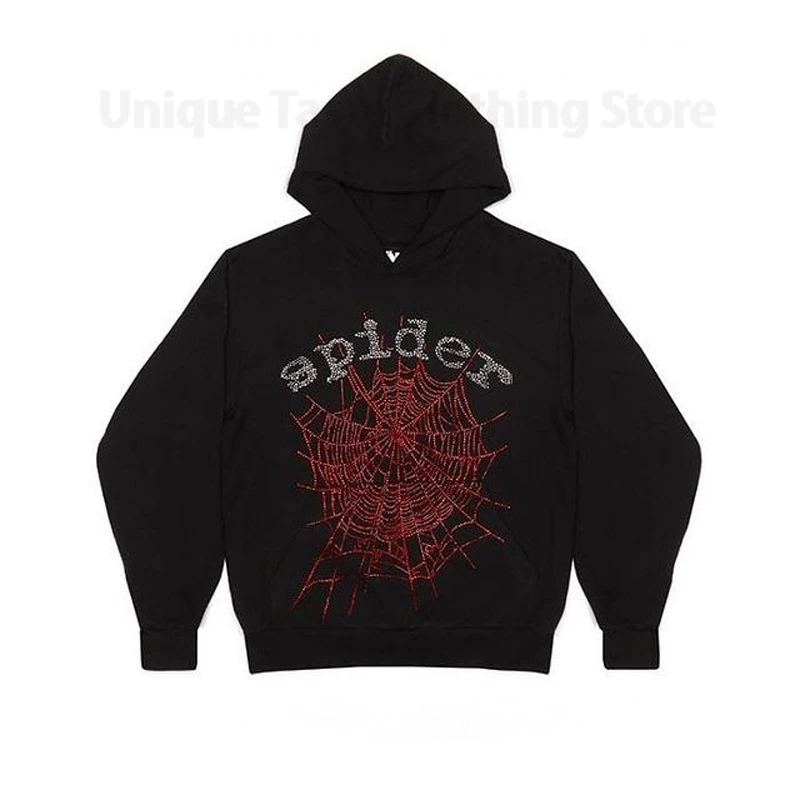 

Spider Cobweb Rhinestone Hoodies Hip Hop Fashion Punk Streetwear Hoodie Men Women Popular Y2k Aesthetics Oversized Sweatshirts