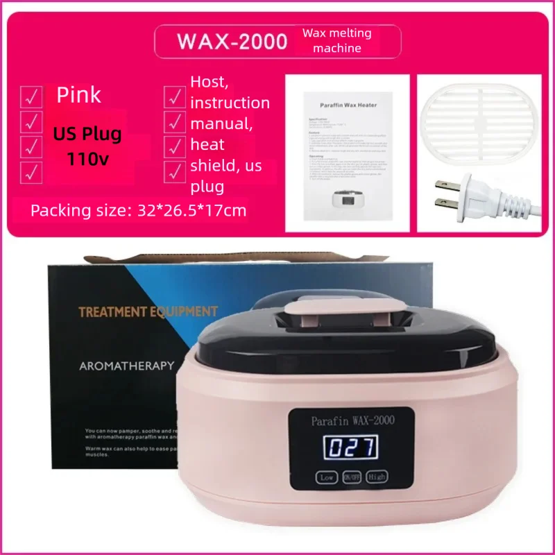 WAX-2000 Paraffine Wax Heater 200W Digitale Display Temperatuurregeling Hand Voet Spa Wax Warmer Machine voor Salon Thuisgebruik