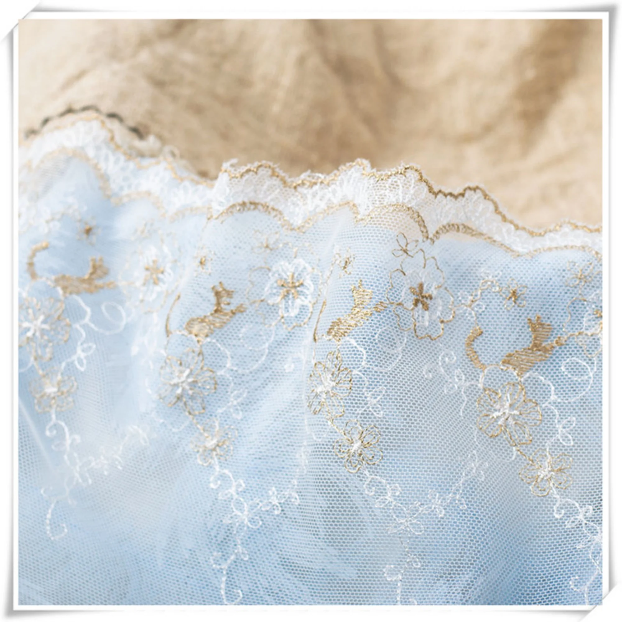 1 jard szerokości 5,9 cala tiulowej koronki, haftowana koronka, koronka w kwiaty do welonu ślubnego, koronka z falbanką do sukienki DIY