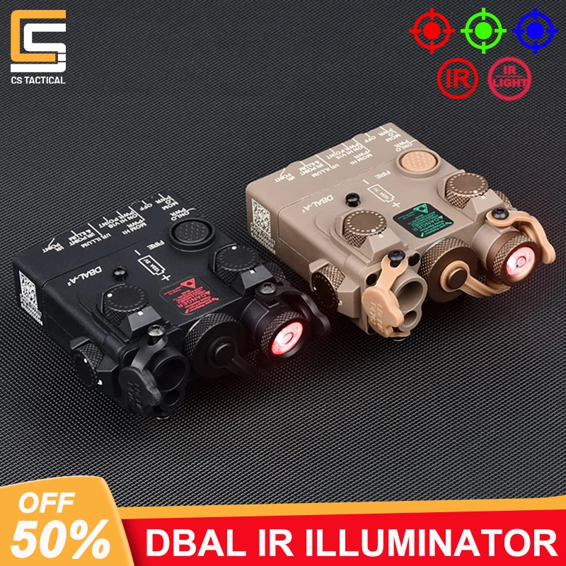 Airsoft WADmersible DBAL-A2 Laser Pointeur IR Illuminator Light IR Rouge Bleu Vert Dot Sight Laser Réglable Fit 20mm Picatinny Rail