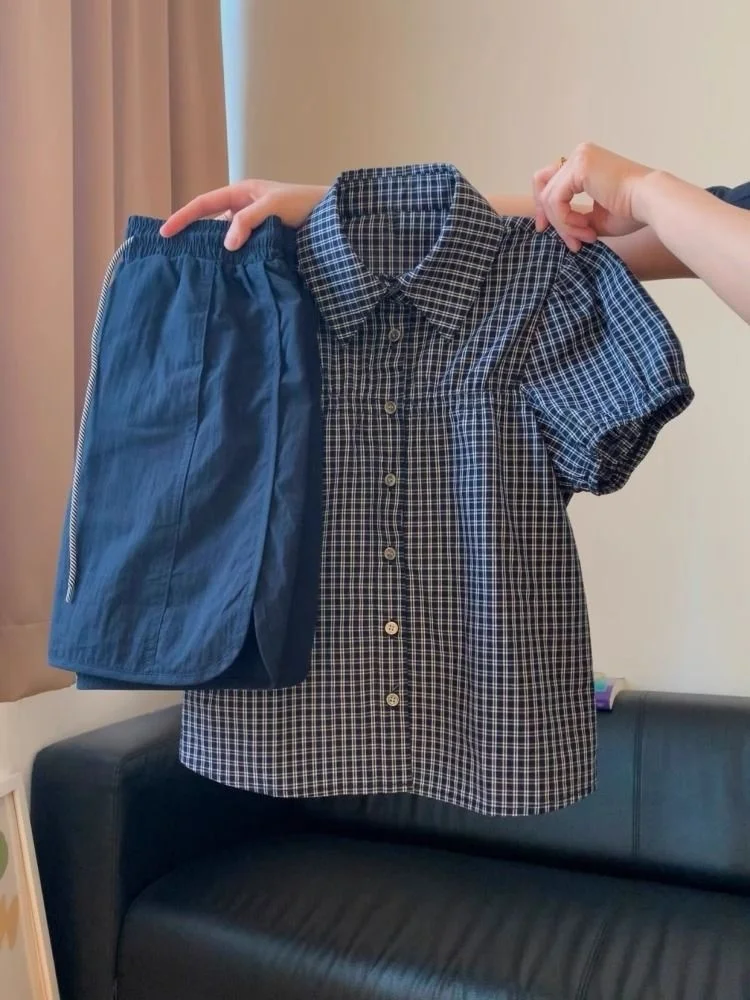 

Retro Plaid Collar Doll irt Women's Bubble Sve Loose Slimming Winter New Sle Commute Versatile Top