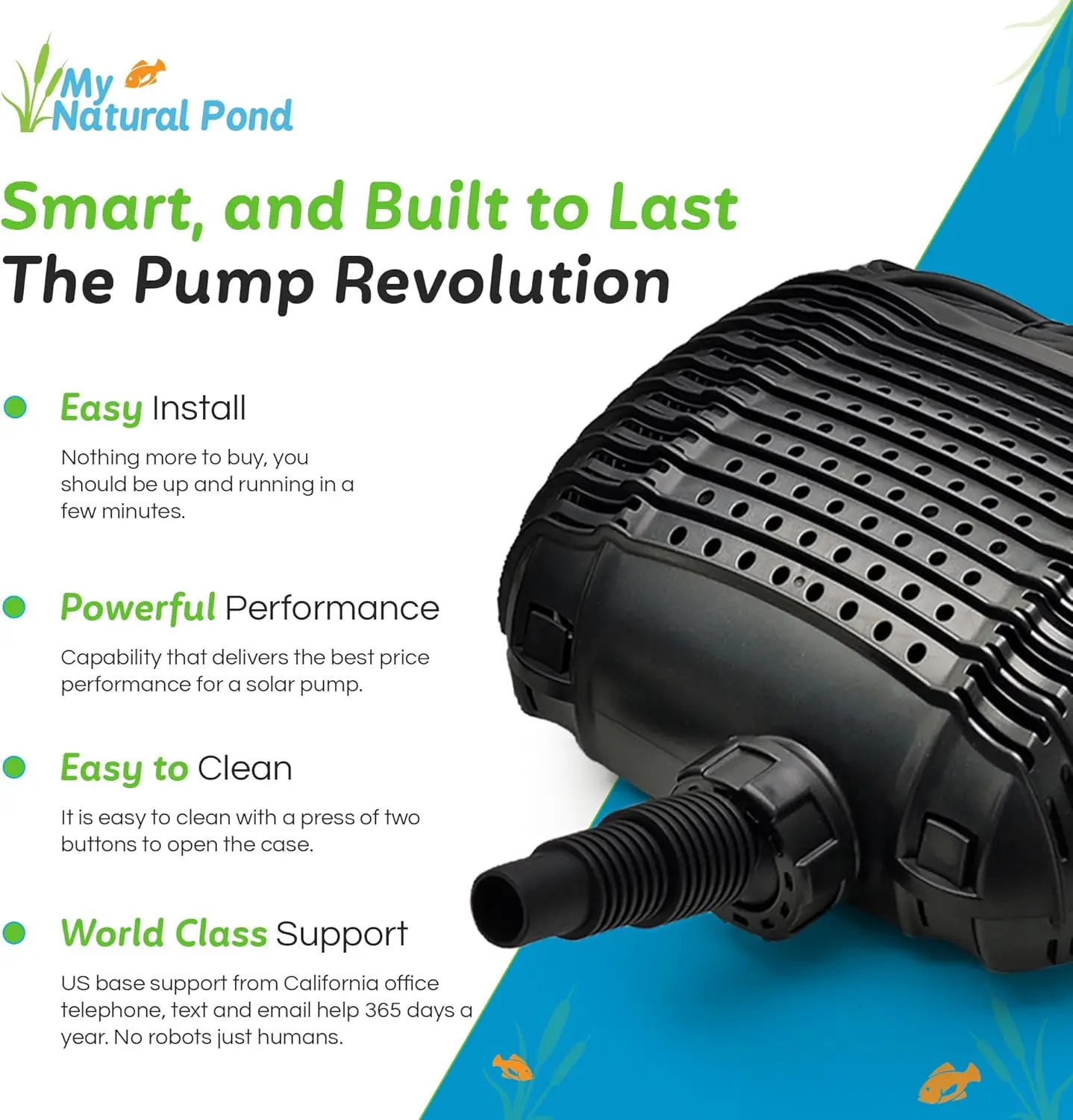 l Submersible Solar Powered Pond Pump Kit with Panels and Hose. No Battery. Advanced design