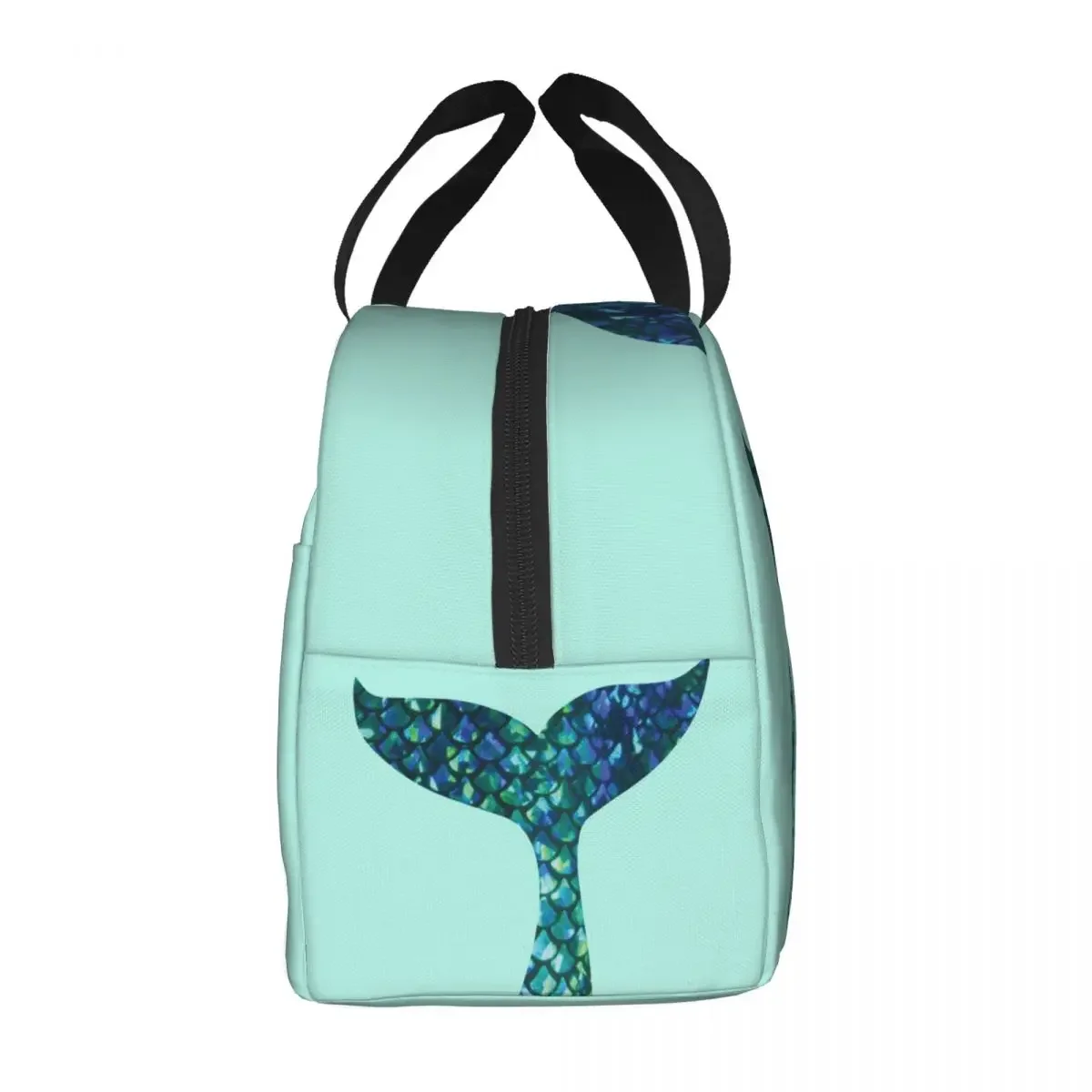 Mermaid Tail Scales Thermal Insulated Lunch Bags Women Fishscales Portable Lunch Tote for Outdoor Picnic Storage Food Box