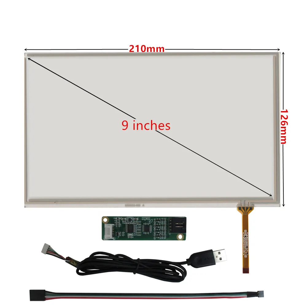 Imagem -02 - Polegada At090tn10 Tela Lcd Vga av Hdmi-compatível Driver Placa de Controle Digitador Touchscreen para Monitor Raspberry pi 9