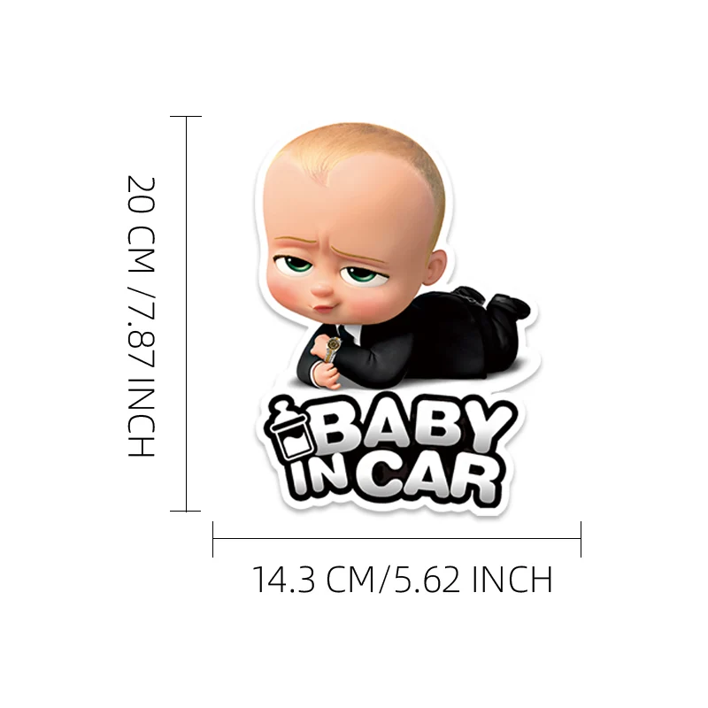 Cartoon cartoon car stickers waterproof reflective stickers baby in car car personality warning decorative accessories