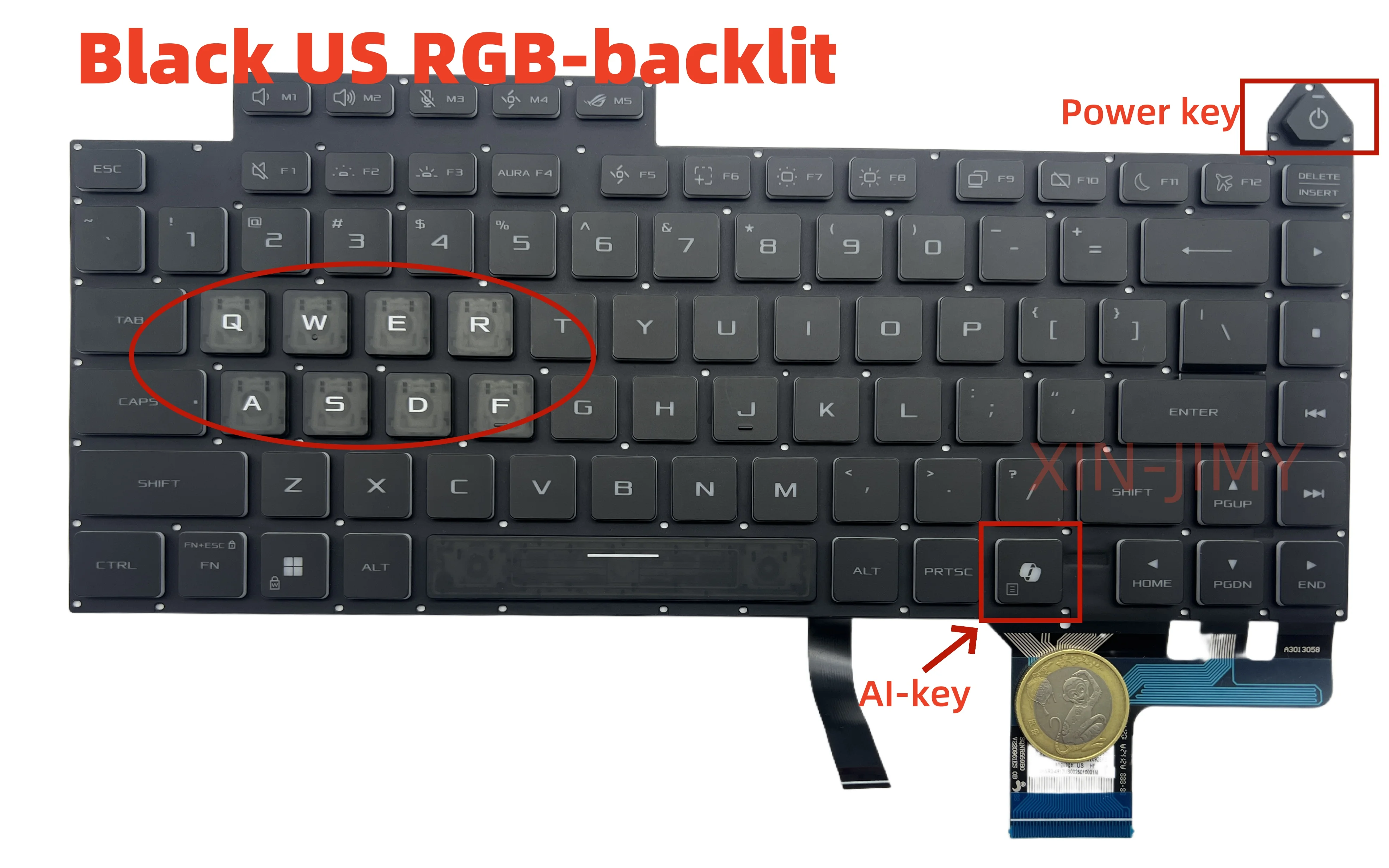 

US Black RGB backlit Laptop Keyboard For Asus ROG Strix G16 G615 G635 Notebook keyboard with AI-key