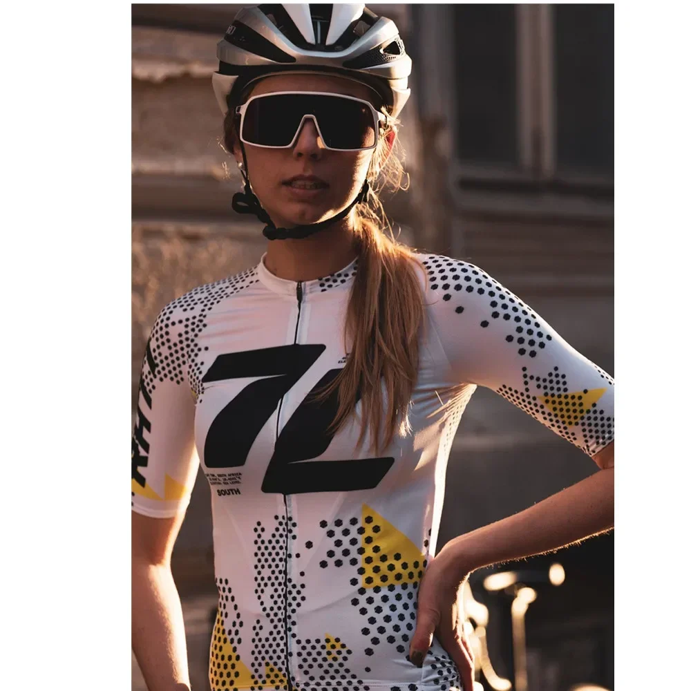RH77 2021 Nueva Camiseta de Ciclismo para Mujer, Ropa Deportiva para Bicicleta, Secado Rápido, Manga Corta, Réplica de Poliéster, Ciclismo