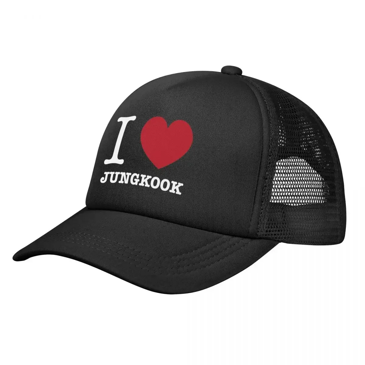 I Love Jungkooks Bangtans Boys Mesh Baseball Caps Unisex Hip-Hop Sun Hats Dad Hat Adjustable Snapback Caps Summer Trucker Caps