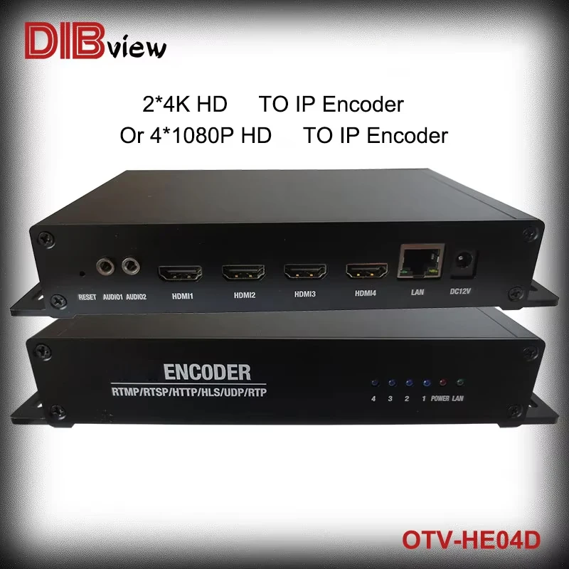 2 Channel HDMI-compatible 4K or 4 Channel 1080P encoder h 264 live game streaming onvif SRT HLS UDP RTMPs facebook youtube iptv