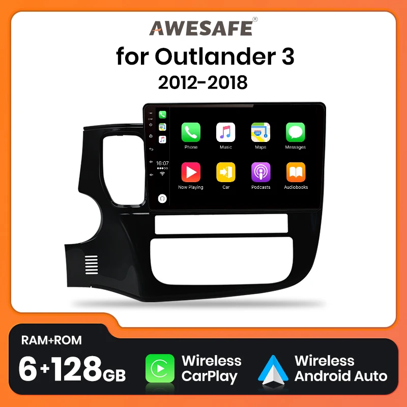 AWESAFE PX9 Plus Car Radio For Honda Mitsubishi Outlander 3 2012 - 2018 wireless CarPlay Android Auto No 2 din 2din DVD