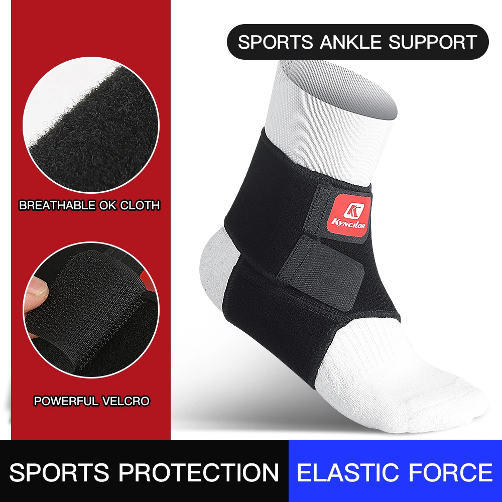 Sport Ankle Brace Elastic Compression Brace Guard Support Adjustable Ankle Support Soccer Games Running Black