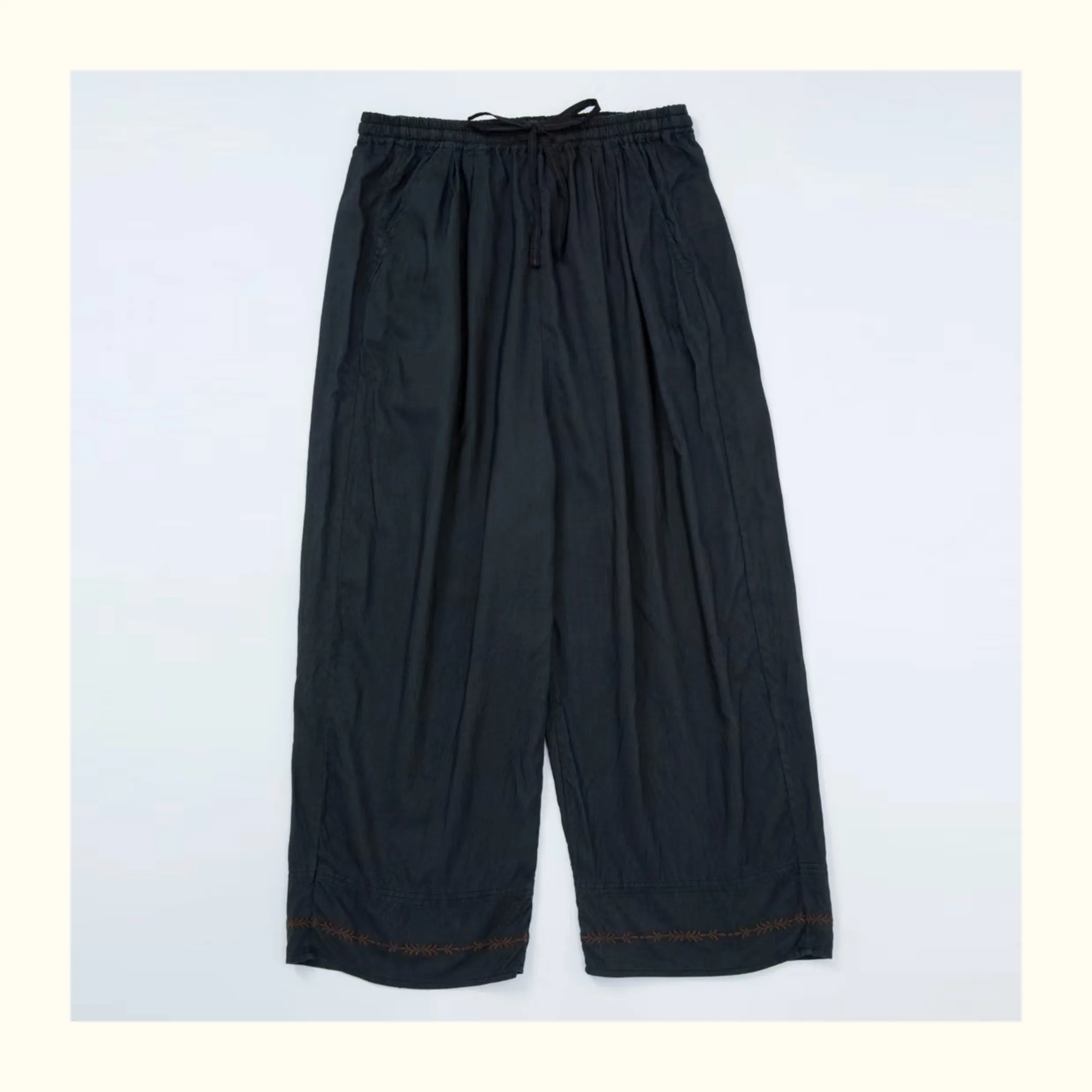 

Высококачественные шелковые брюки Satuce с вышивкой из девяти предметов l, прямые брюки с талией, легкие летние повседневные брюки