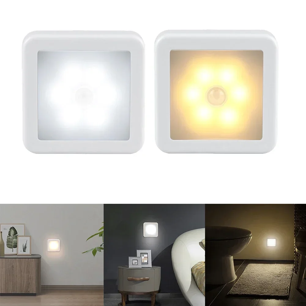 1/3/6개 6LED 모션 센서 야간 조명 LED 옷장 조명 캐비닛 아래 조명 무선 벽걸이 퍽 램프 계단 복도용