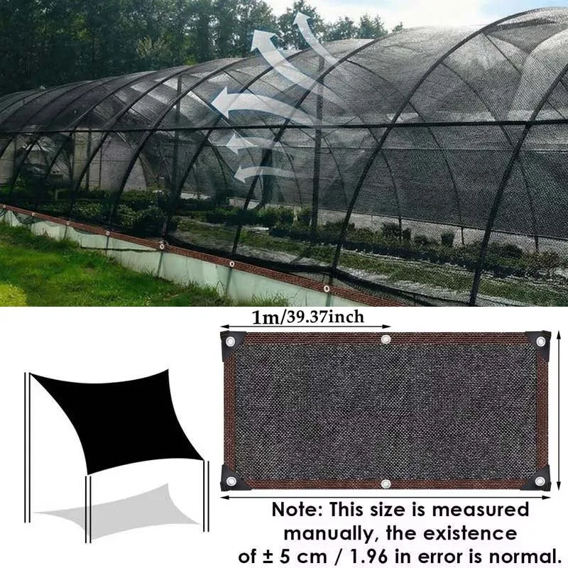 6styles 50~55% Shading HDPE Sunshade Net Garden Plant Sun Sail Anti-UV Sun Shelter Outdoor Shading Pergola Pet House Sunblock