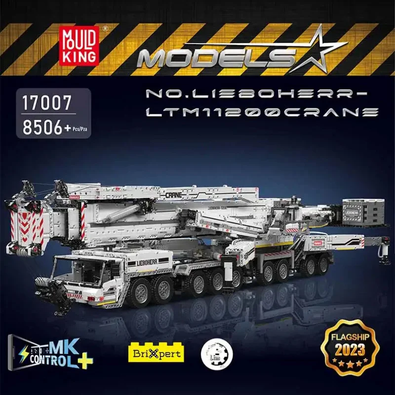 

MOULD KING 17007/17008 Technical Car APP Lieboherr LTM11200 crane Moc Brick Truck RC Car Engineering Vehicle Kid Toy puzzle Gift