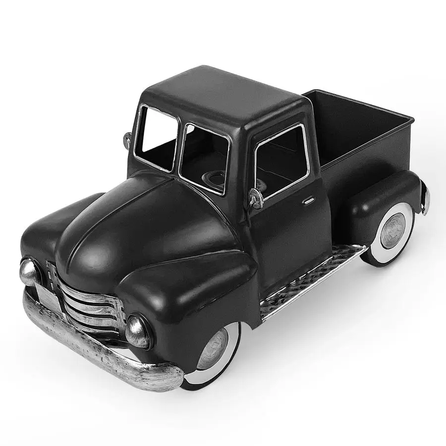 

Black Truck Decor, Metal Pickup Farm Trucks Planter Car Model, Vintage Truck Christmas Decoration,Decorative Tabletop Storage