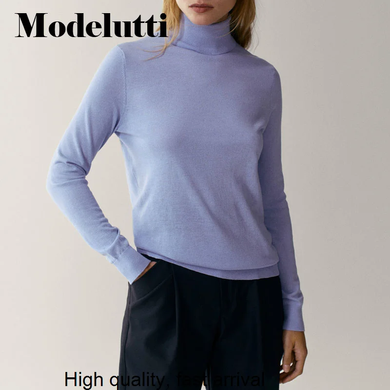 

New Autumn 2023 Winter Fashion Temperament Turtleneck Knitted Bottoming Shirt Multicolor Solid Color Slim Simple Women