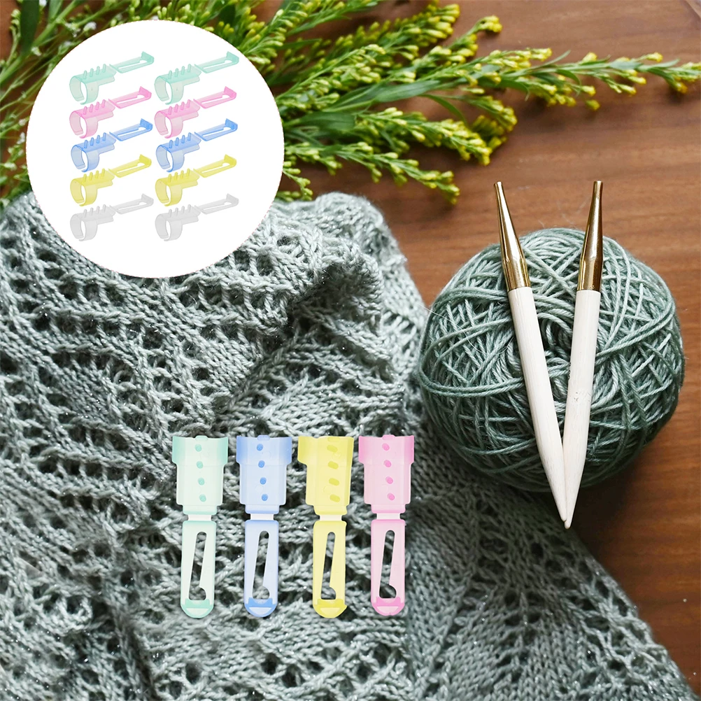 15pcs Tension Plastic Knitting Accessories Sewing Tool Crochet for Finger Loop Yarn Holder Guide Ring Loop Yarn Professional