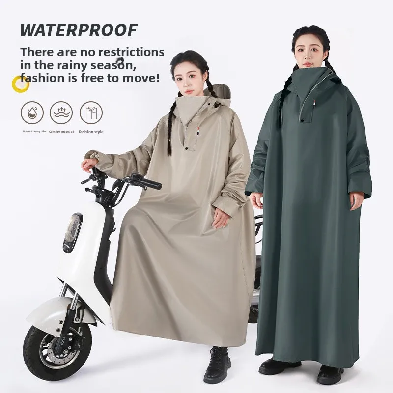 

E-Bike Rain Poncho Heavy Storm Proof Adult Riding Motorcycle Waterproof Mens