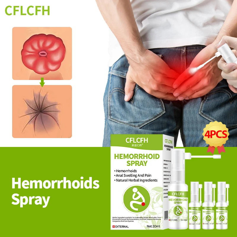 

Hemorrhoids Treatment Spray Piles Pain Relief Anal Fissure Bleed Swell Intemal External Hemorrhoid Removal Herbal Medicine