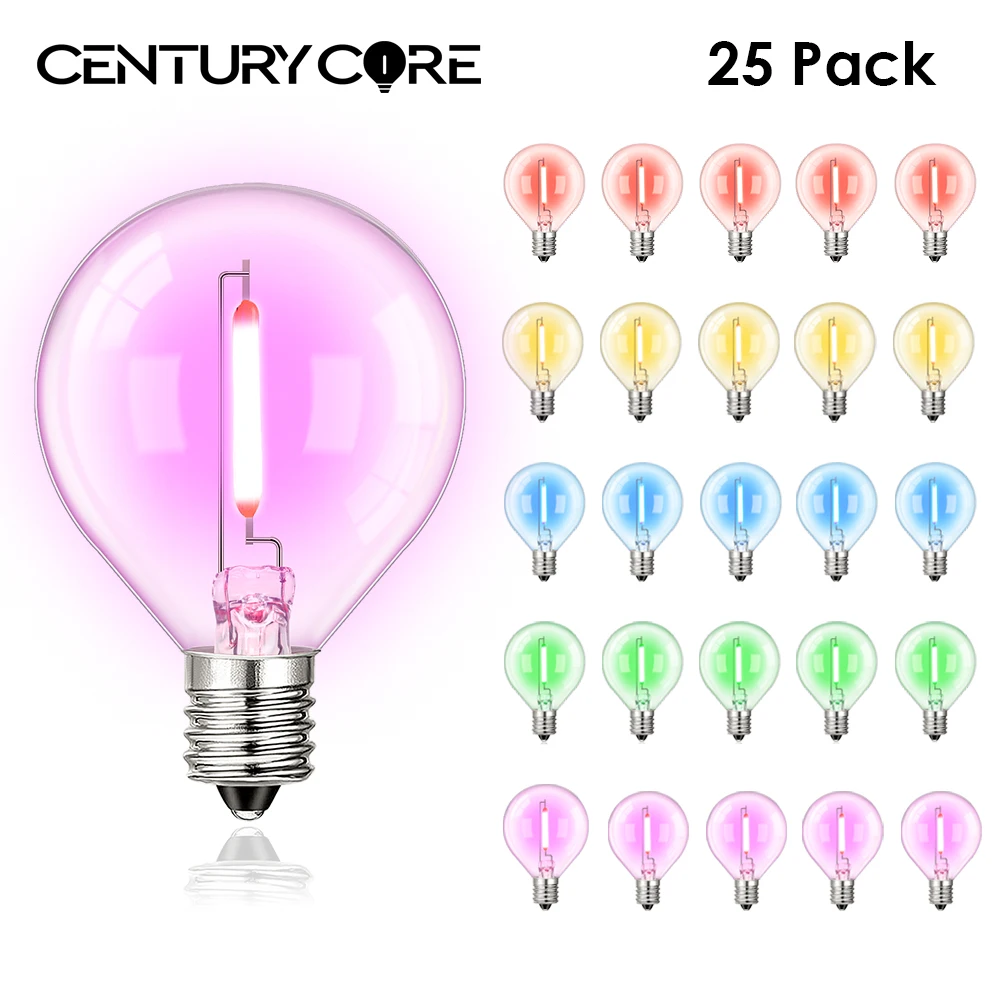 Colorful G40 Led Light Bulbs E12 110V 220V 1 Watt Globe Replacement Bulb For String Light Replaceable Multicolor Christmas Decor