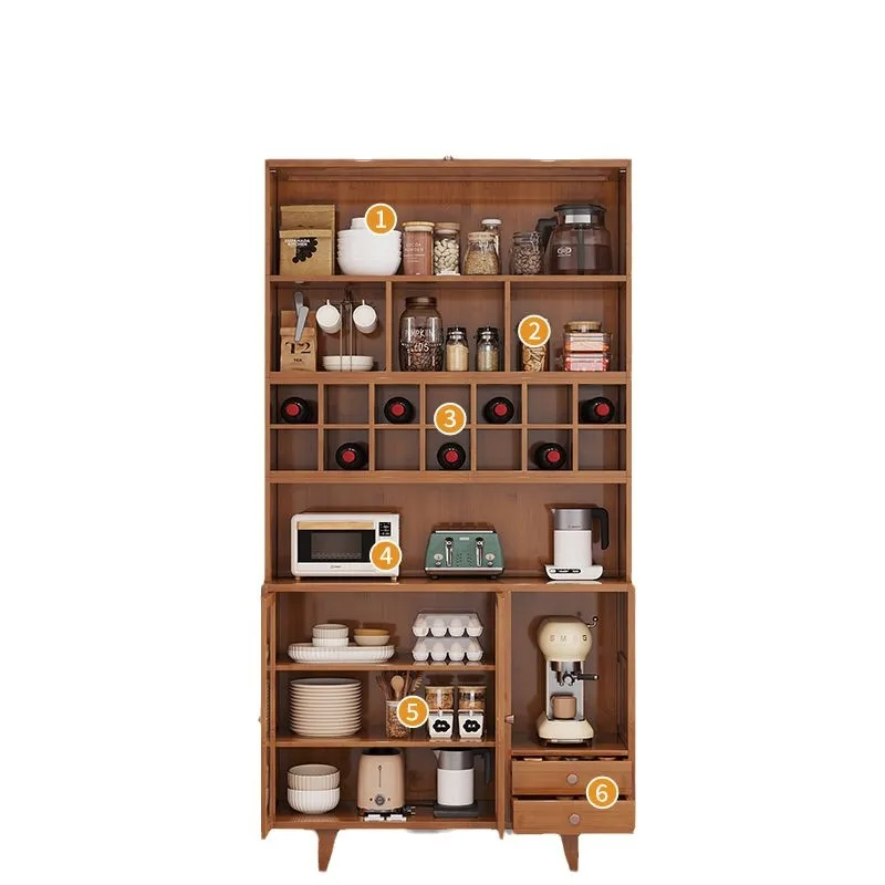 Cabinet Combination Living Room Dining Kitchen Against Wall Multi Functional Tea Storage