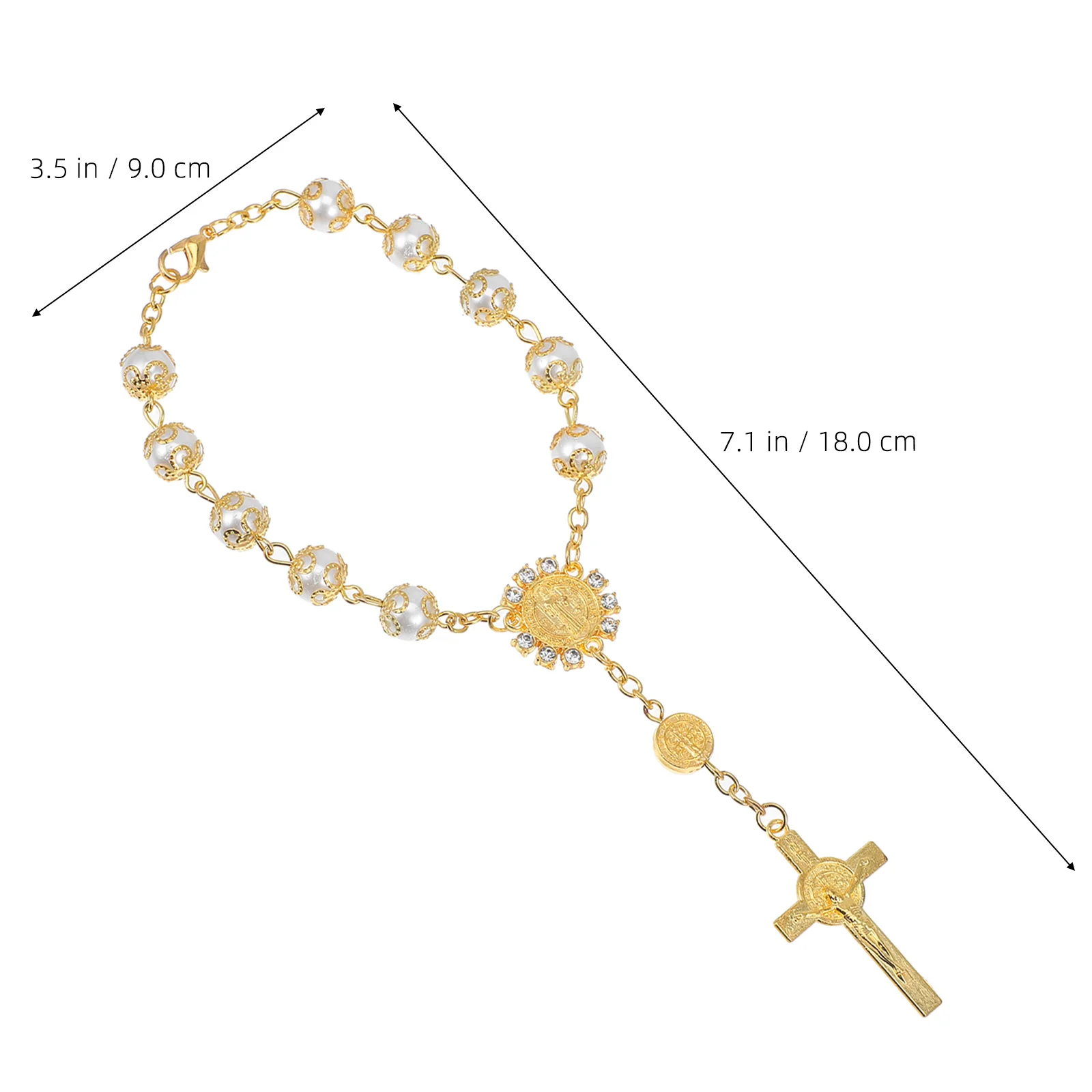 

Pearl Car Ornament Cross Pendant Cross Chain For Rearview Mirror Car Decor Interior Auto Accessories Chain Charm