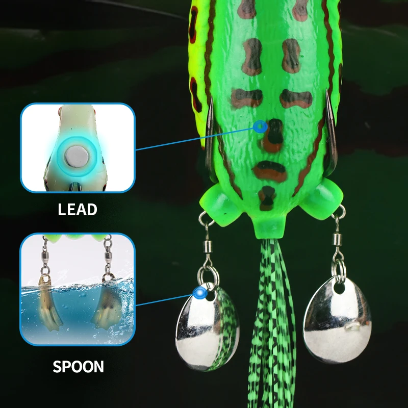 WEIHE 9cm25g Zweiteiliger Farbiger Seiden-Riesenfrosch Modifizierter Donnerfrosch – Detail 4