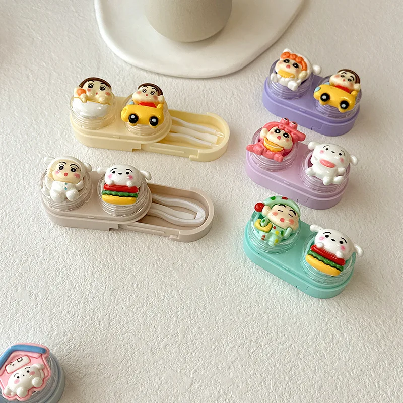 New Contact Lens Cases for Eyes Colored Lenses Container Cartoon Cute Easy Kit Holder Container Storage Box Travel Set Gift Girl