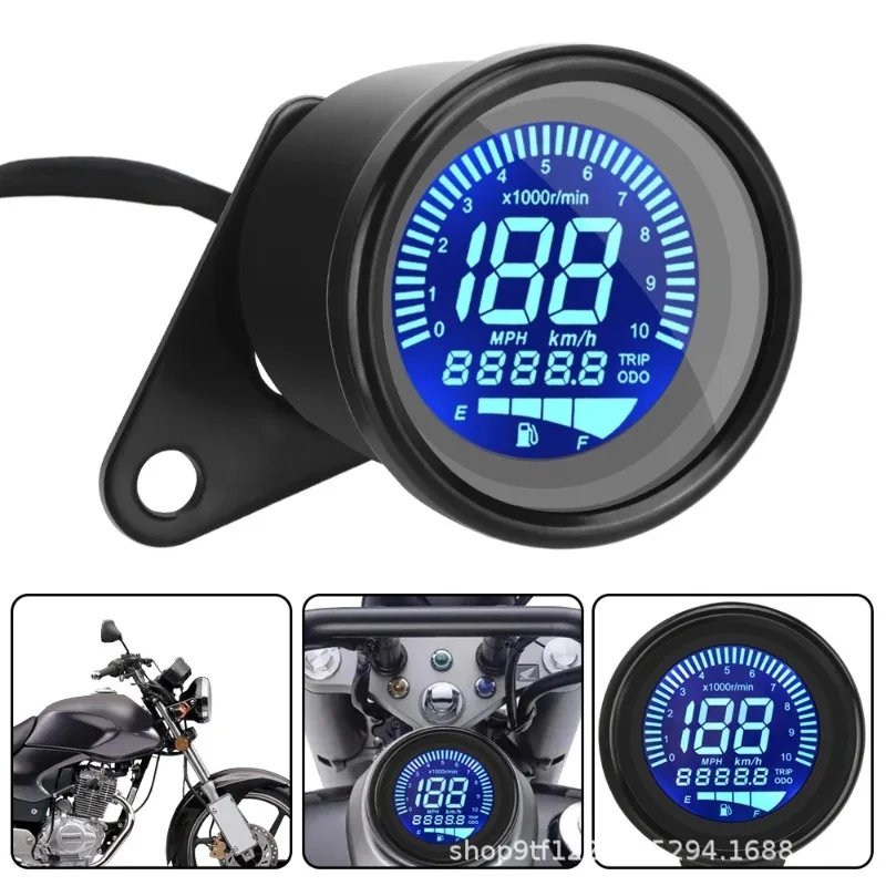 Motorcycle instrument retro modified odometer speed and oil volume integrated LED liquid crystal display instrument assembly