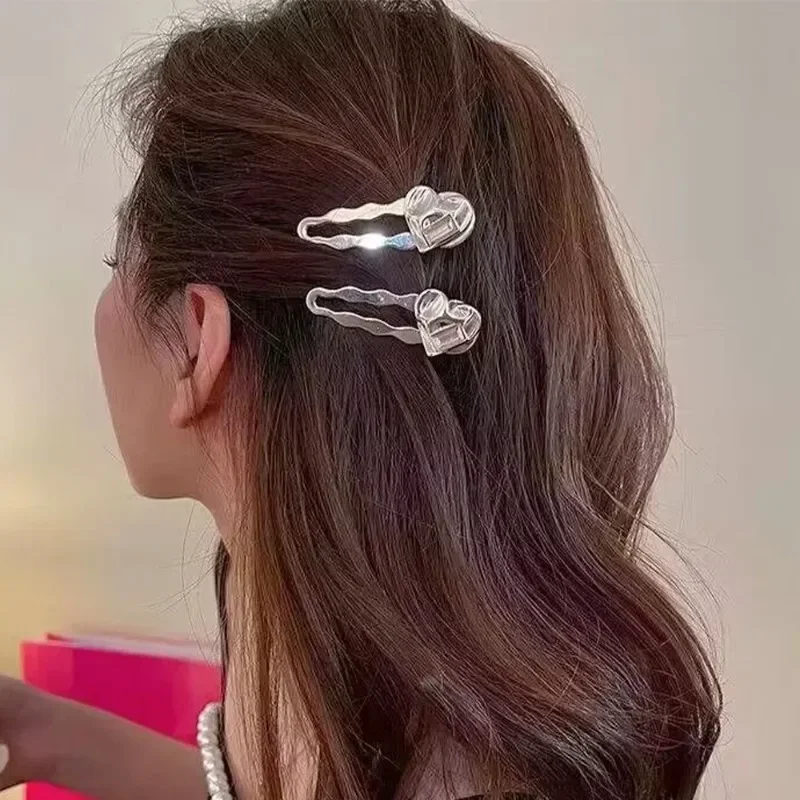 Pinzas para el pelo para niña, horquilla colorida de Metal, accesorios para el cabello rosa y plateado, horquillas BB, pinzas laterales, sombreros,