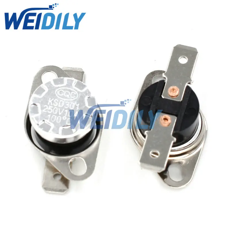 2PCS KSD301 10A 250V 40-135 degree Bakelite KSD301 Normally Close Temperature Switch Thermostat Sensor 45 55 60 65 70 75 80 85