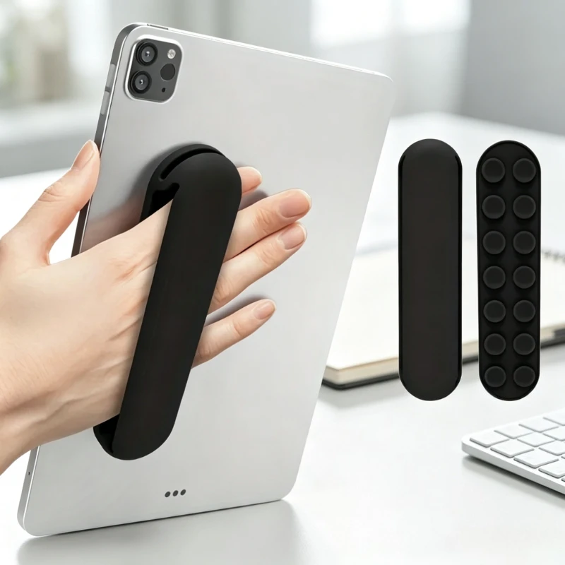 

1pc Portable Tablet Hand Strap Anti-Slip Silicone Grip for Pad Phone Easy One-Handed Hold for Tablet Stand Accessories
