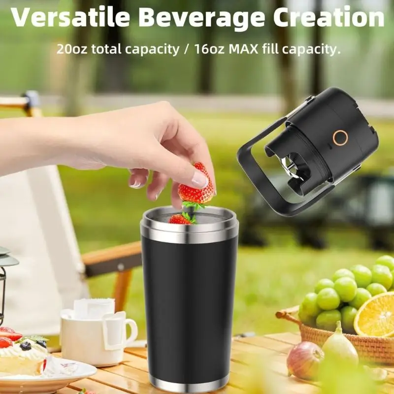 A0NC Wireless Mixer Cup 6000mah خلاط قابل لإعادة الشحن لصانع عصير الصالة الرياضية المحمولة