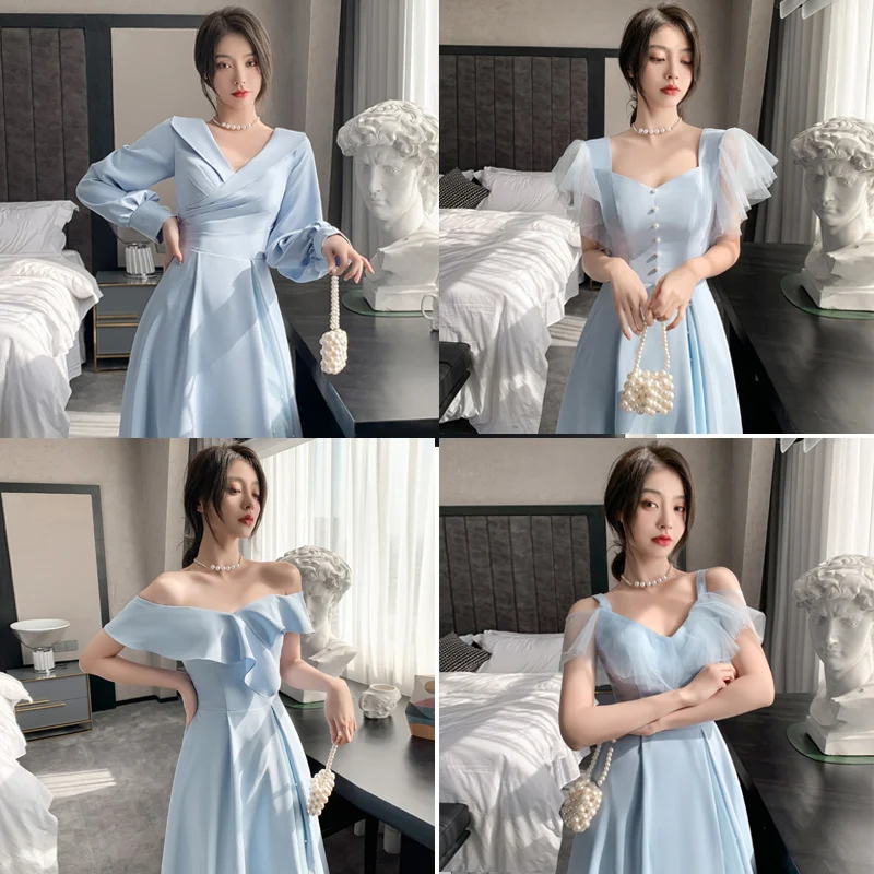 Blue Satin Maids Dr…