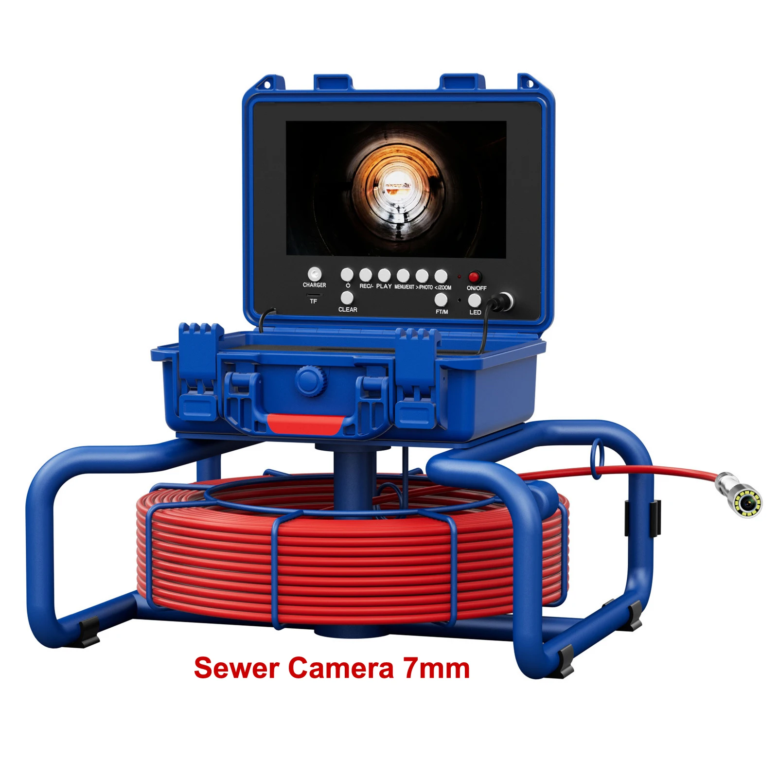 

Industrial Drain Inspect Scope Cctv Snake Pipelines For Water Well Video System Cleaner 30m Inspection Pipe Sewer Camera 7mm