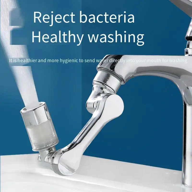 물튀김 방지 회전 물 절약 플라스틱 수도꼭지 스프레이 헤드, 1080 도 범용 탭 에어레이터, 세면대 탭 익스텐더 어댑터