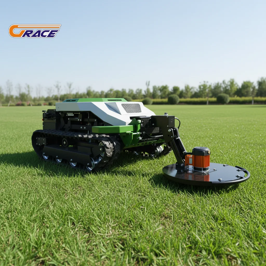 

Hot Sale New Design Remote Control Crawler Lawn Mower Cordless For Garden Commercial