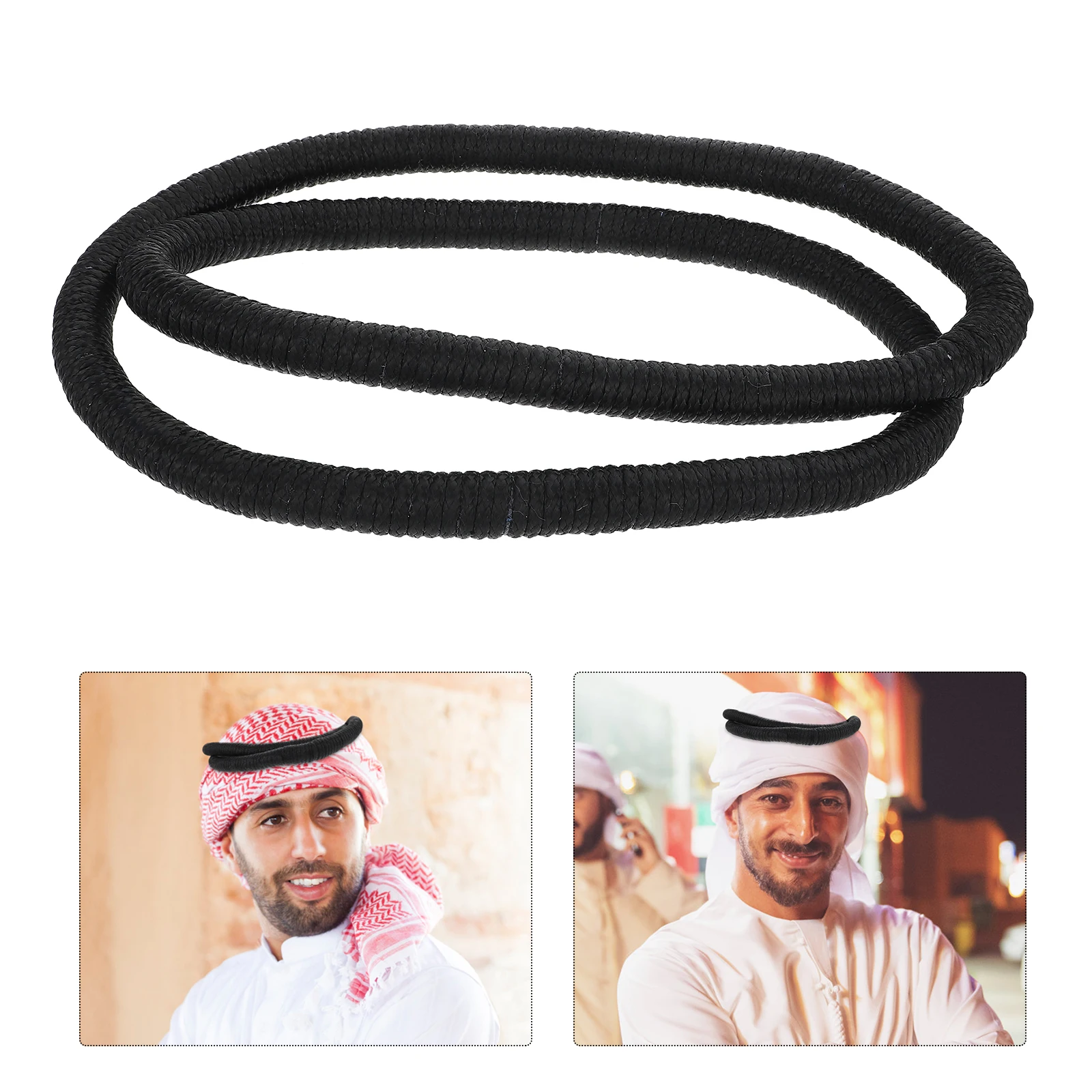 

Men Arab Headband Lightweight Durable PU Material Adjustable Design Muslim Headwear Arab Kerchief Headband Accessories