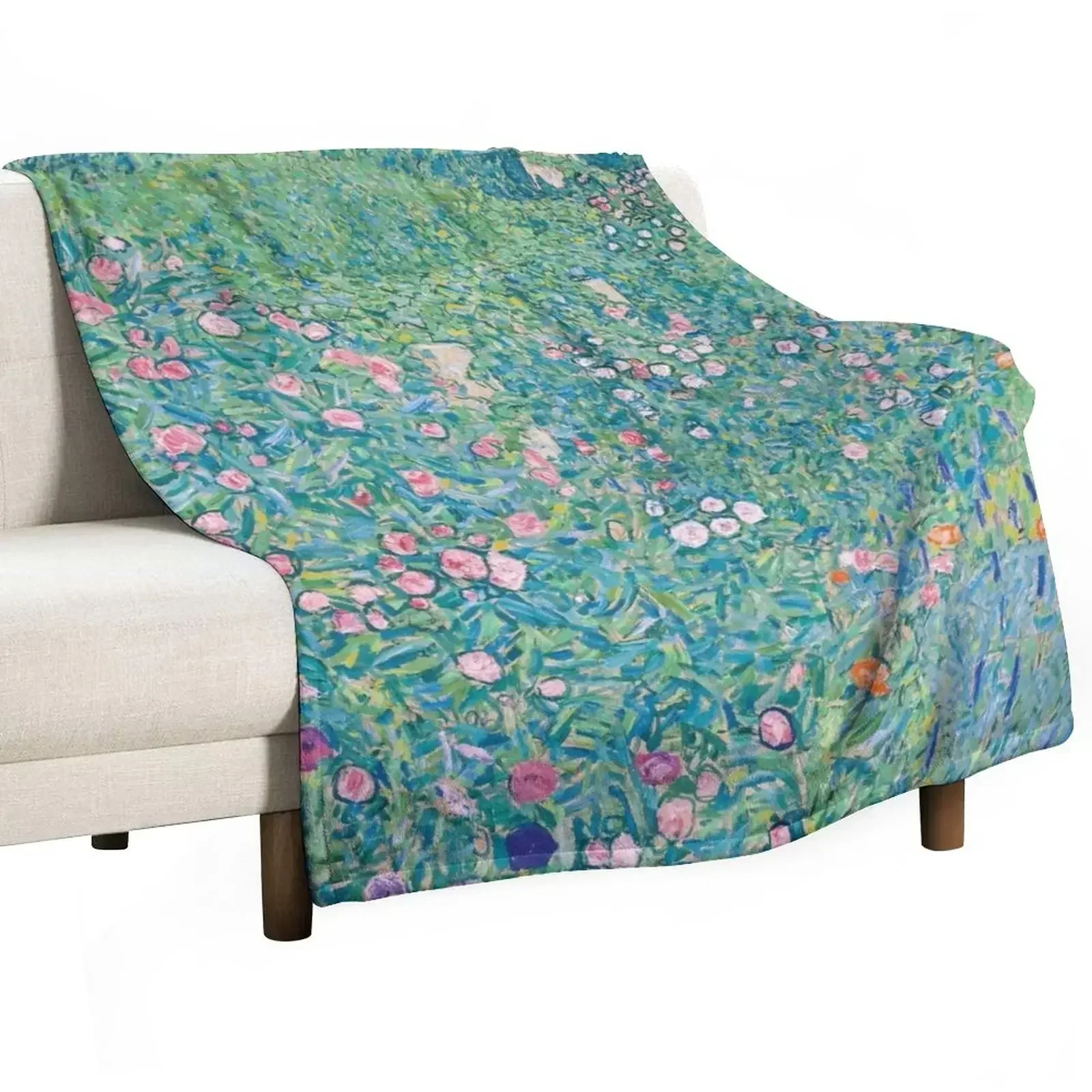 Gustav Klimt - Italian Garden Landscape Throw Blanket blankets and throws Bed Plaid Blankets For Sofas Blankets