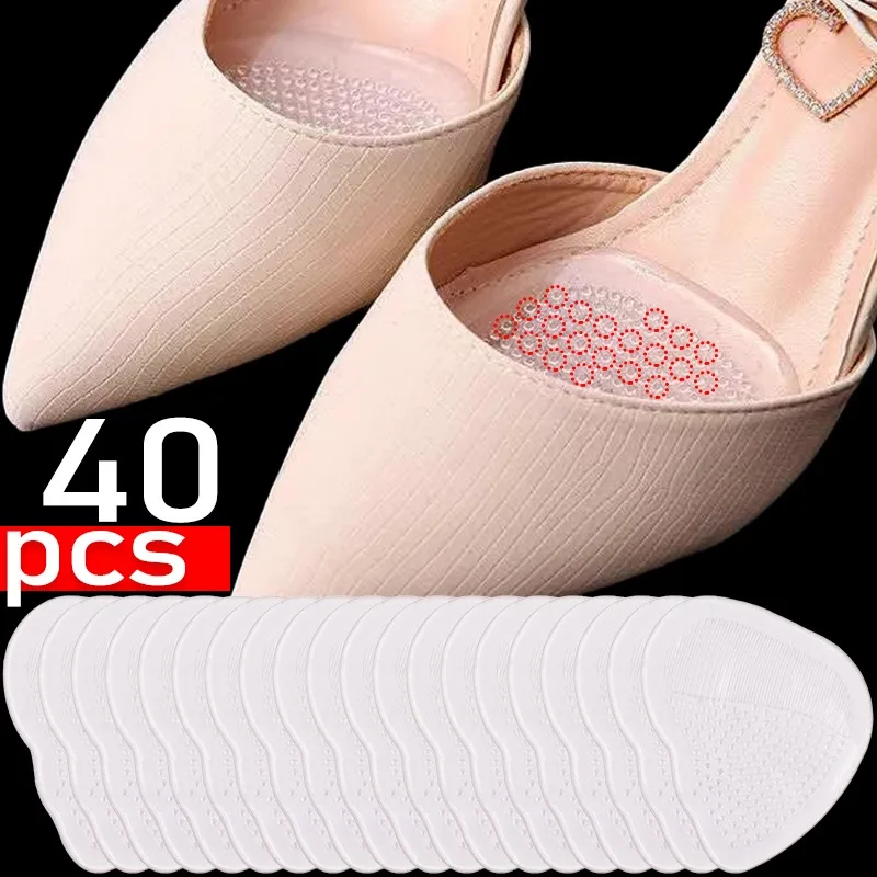 Transparent Anti Slip Forefoot Pad Soft Gel Half Insoles High Heels Shock-absorbing Forefoot Cushion Wear Resistant Shoe Pads