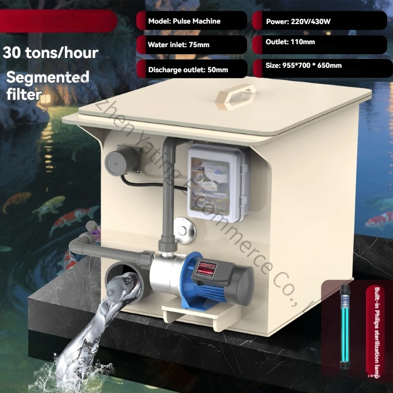 

Fish Pond Filter Drum Microfiltration Machine Water Circulation Purification System Automatic Backwash System Equipment