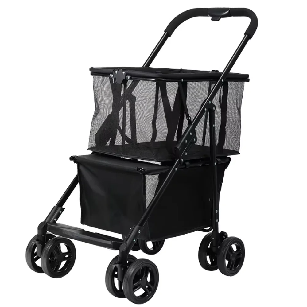 wear-resistant trolley shopping cart New lightweight supermarket reusable shopping cart folding cart
