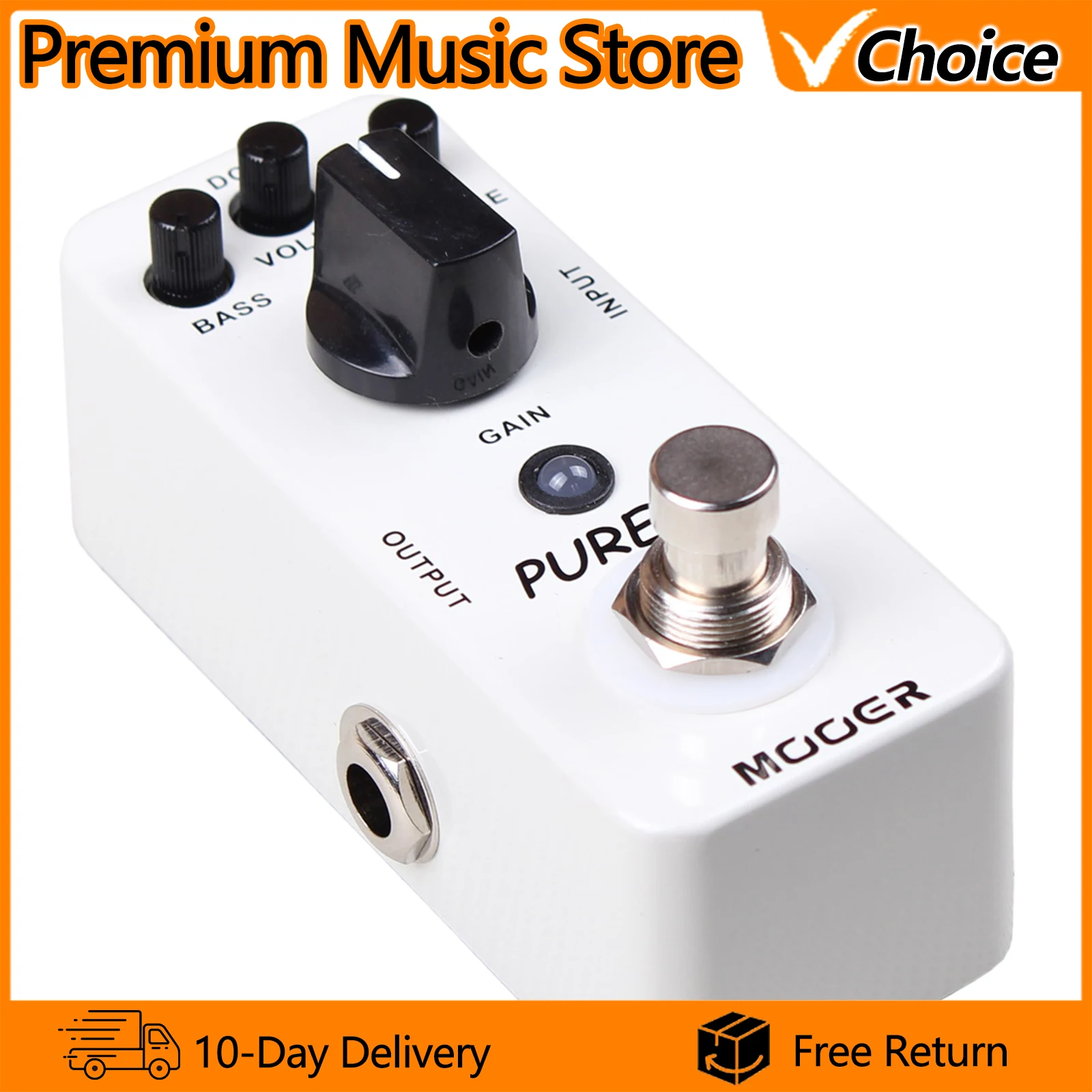 

MOOER Guitar Effects Pedal Pure Boost Mini Clean Boost Pedal True Bypass Full Metal Shell Electric Guitar Parts Accessories