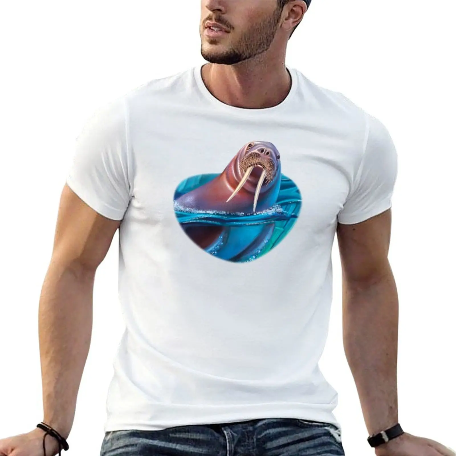 

Arctic Walrus T-Shirt man graphic t shirt cotton tshirt 100% T-Shirt