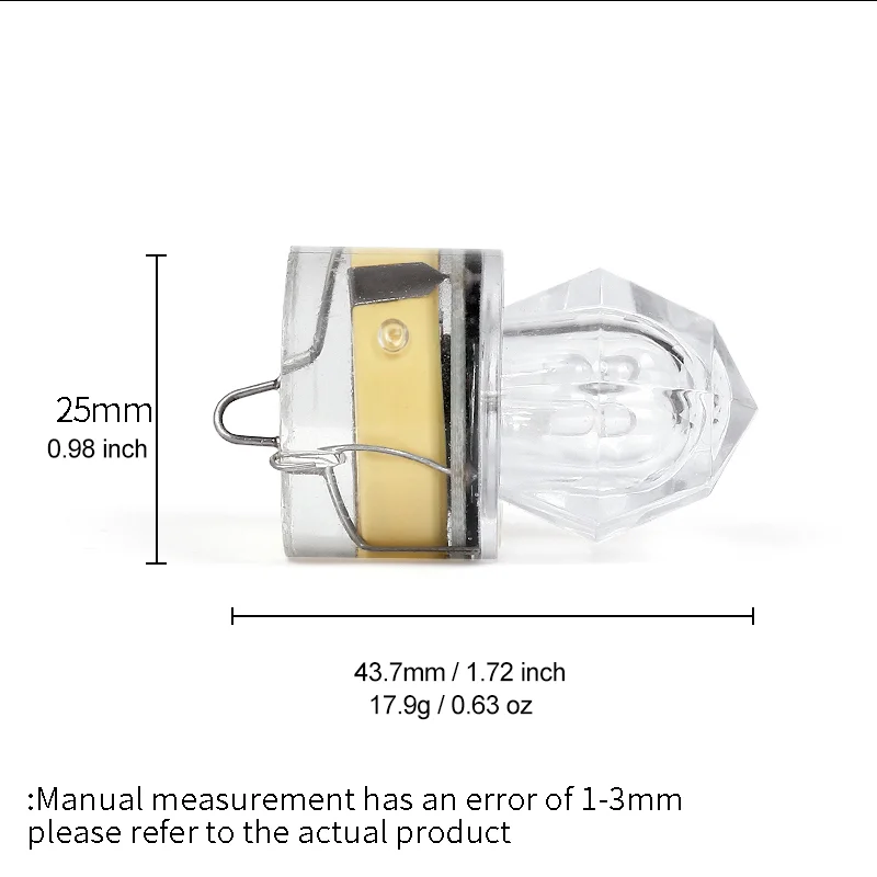 10 pcs LED Fishing Lamp Underwater Diamond Shape Flash Light Attracting Squid Fishing Lure Tackle Fishing Tools