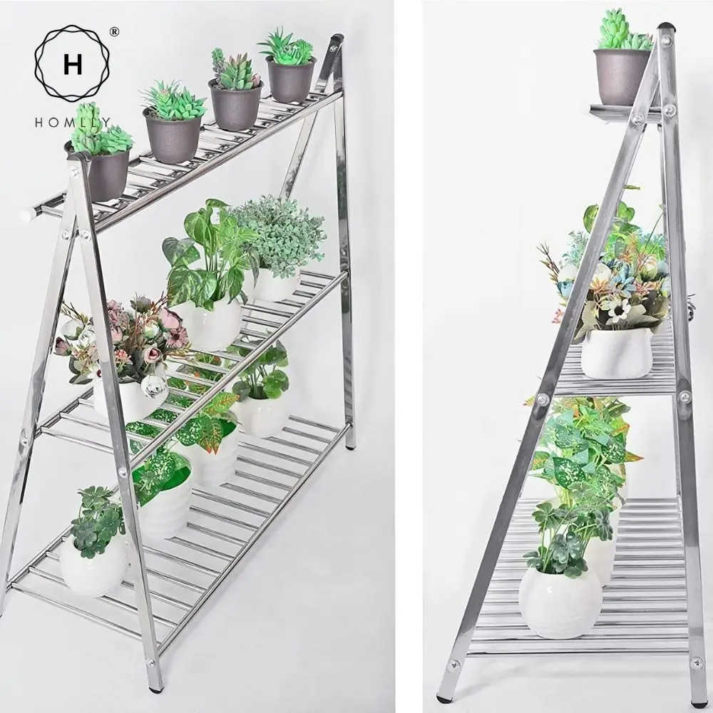 Homlly Tier Edelstahl Blumen Pflanzer Organizer Rack