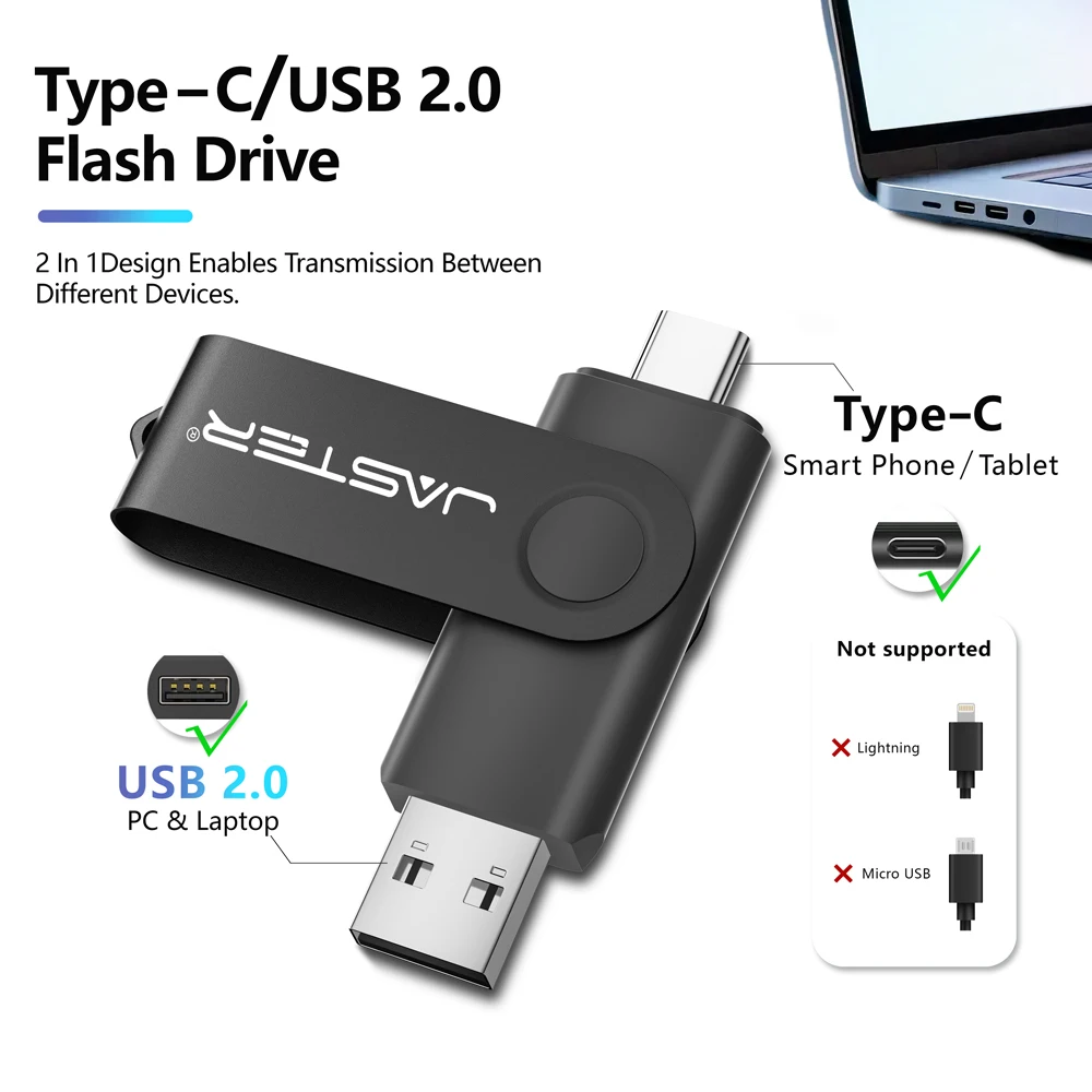 محرك أقراص معدني OTG 2 في 1 من النوع C 128 جيجابايت ذاكرة usb 4 جيجابايت 8 جيجابايت 32 جيجابايت 64 جيجابايت 128 جيجابايت cle usb cle usb محرك فلاش ميموري usb